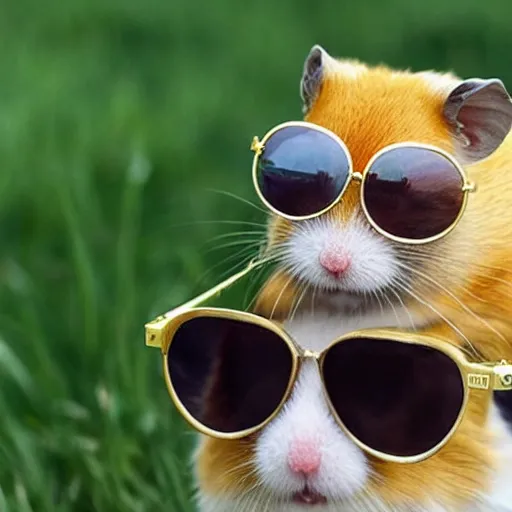 Image similar to cool hamster wearing shades and a gold chain