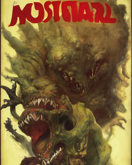 Image similar to 5 0 s monster movie poster, painted by ruan jia, raymond swanland, lawrence alma tadema, zdzislaw beksinski, norman rockwell, jack kirby, tom lovell, alex malveda, greg staples