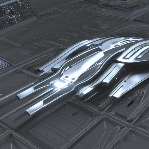 Prompt: futuristic spaceship top and side profiles, 4k, engineering prototype, drafting paper