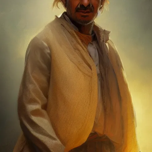 Image similar to a portrait of a Kurdish Albert Einstein in Kurdish clothes by Greg Rutkowski, digital art, horror, chiaroscuro, trending on artstation, anime arts, featured on Pixiv, HD, 8K, highly detailed, good lighting, beautiful, epic, masterpiece