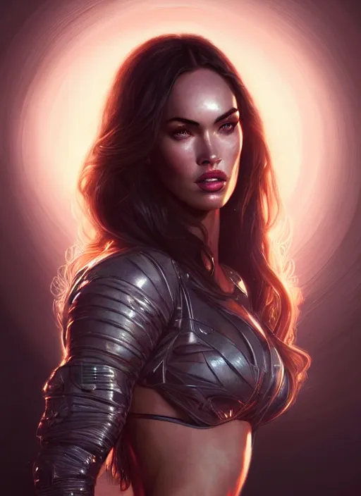 Prompt: portrait of battlefield 2 0 4 2 megan fox, intricate, elegant, glowing lights, highly detailed, digital painting, artstation, glamor pose, concept art, smooth, sharp focus, illustration, art by artgerm and greg rutkowski, artey freytag