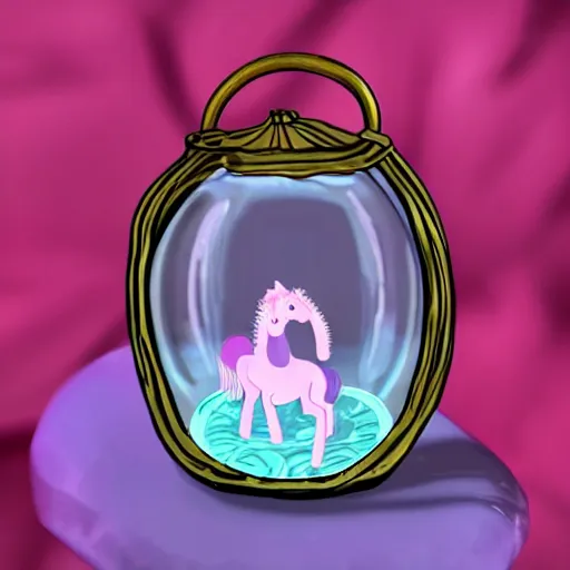 Image similar to Pinkie Pinkie 💓🐴 trapped inside a crystal ball 🔒🔮