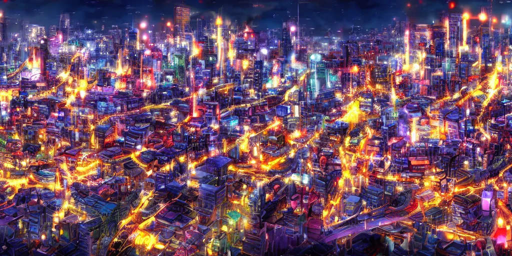 Image similar to hd anime city, 4 k, stunning, full hd wallpaper