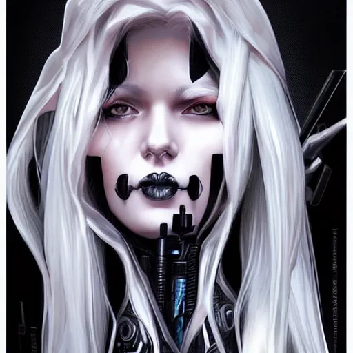Portrait of pale cyberpunk goth girl, cover by Artgerm | Stable ...
