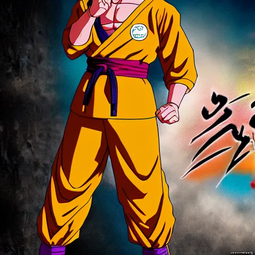 Prompt: kurdish! martial arts sensei in dragon ball z, 8 k, high resolution, promotional