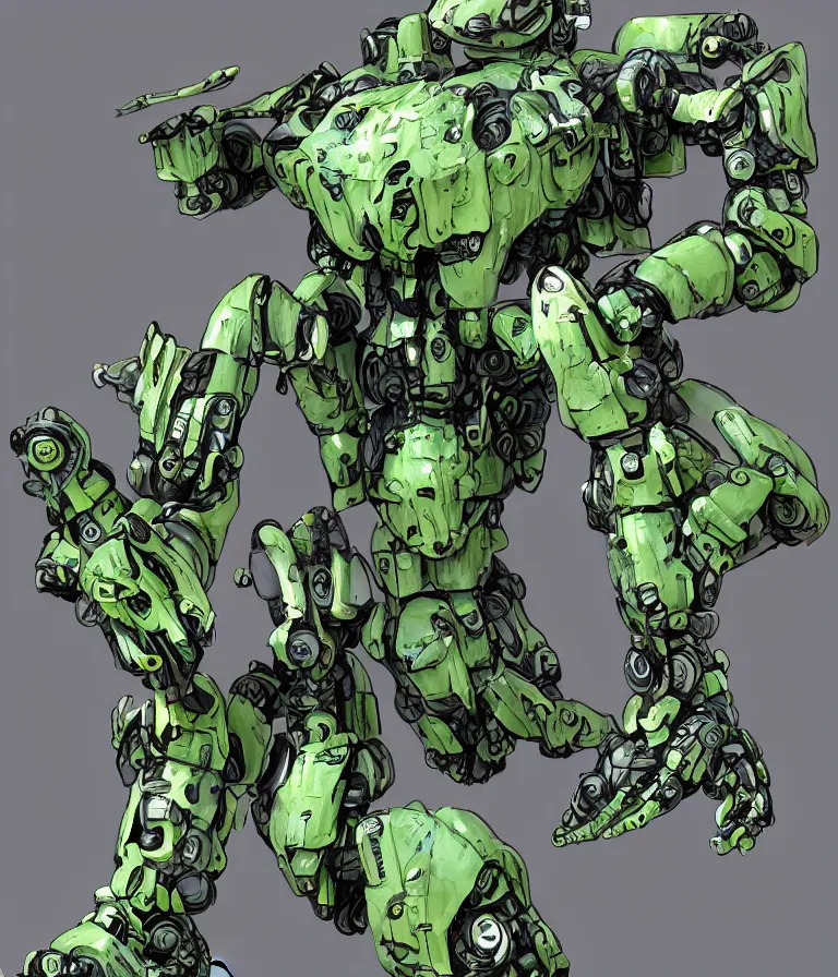 Image similar to waterlily themed amphibious power armor. mobile suit textured like water lettuce, top half is mecha nymphaea flower petals being robotic limbs, waterlily pads, sculpted metal, biomechanical, hyperdetailed, bandai box art, 8 k hd resolution, behance hd artstation. # power armor pistia playing waterlily pad tentacles, 8 k hd resolution