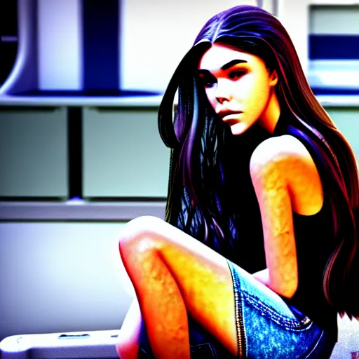 Image similar to madison beer in a dumpster dirty, coherent, 4 k, render, unity render, wallpaper, paparazzi photo