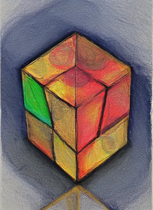 Image similar to realistic portrait of a elemental rubic's cube on a mystic groove, clearcore, clean