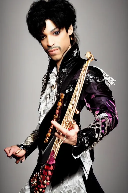 Prompt: the musician Prince as a Genshin Impact character