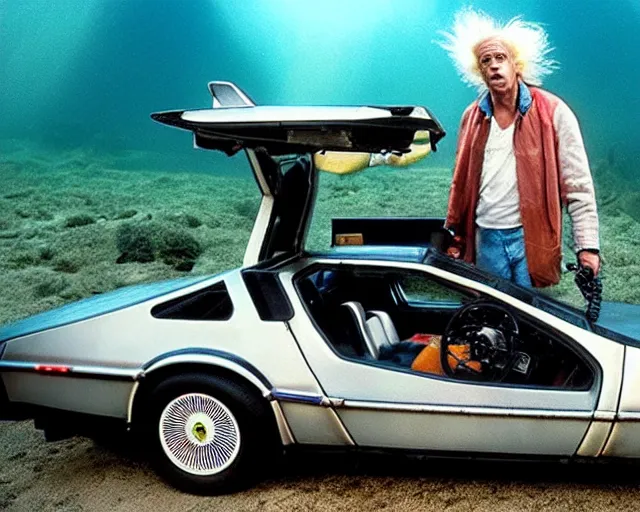 Image similar to doc brown and the delorean underwater