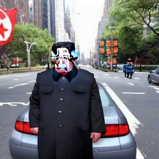 Image similar to kim jong un as a taxi driver in new york