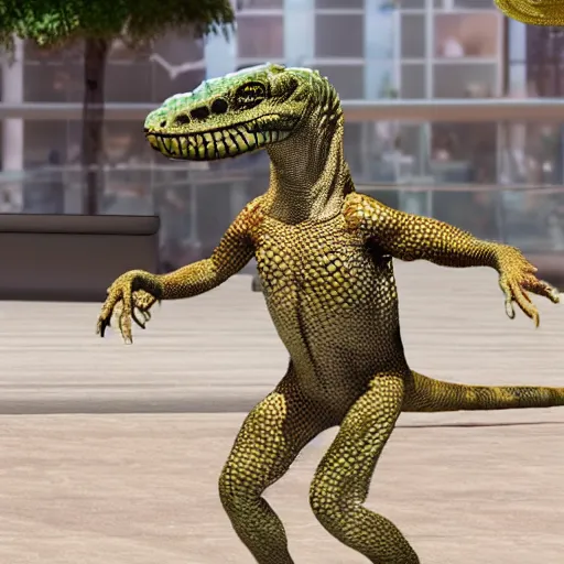 Prompt: High Resolution!! reptilian Tiktok Influencer dancing in Dubai, photorealistic, 8K, nofilter, hyperrealistic