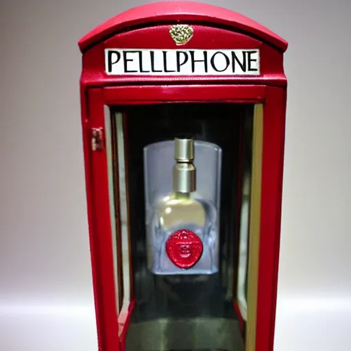 Image similar to bottle of perfume in the shape of london's phone booth