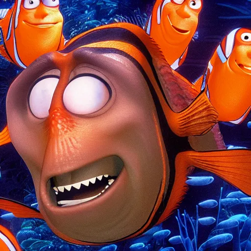 Image similar to nic cage in finding nemo, pixar,