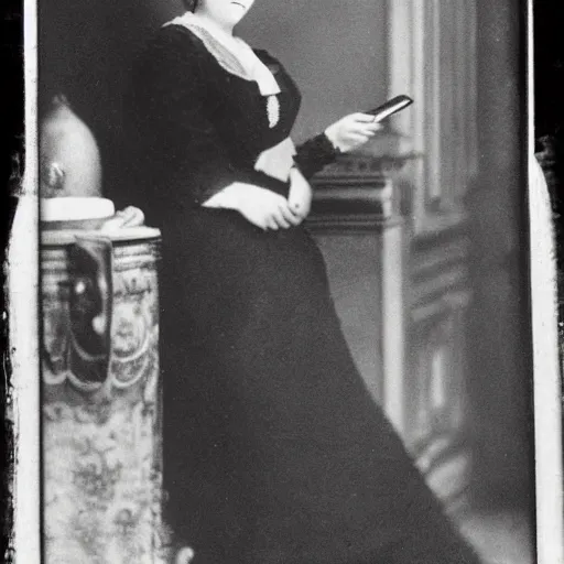 Image similar to woman, full length portrait do selfie with iphone, photo, 1 9 1 0