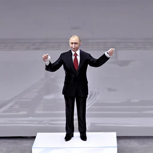 Prompt: Putin on model podium, hyper realistic, highly detailed