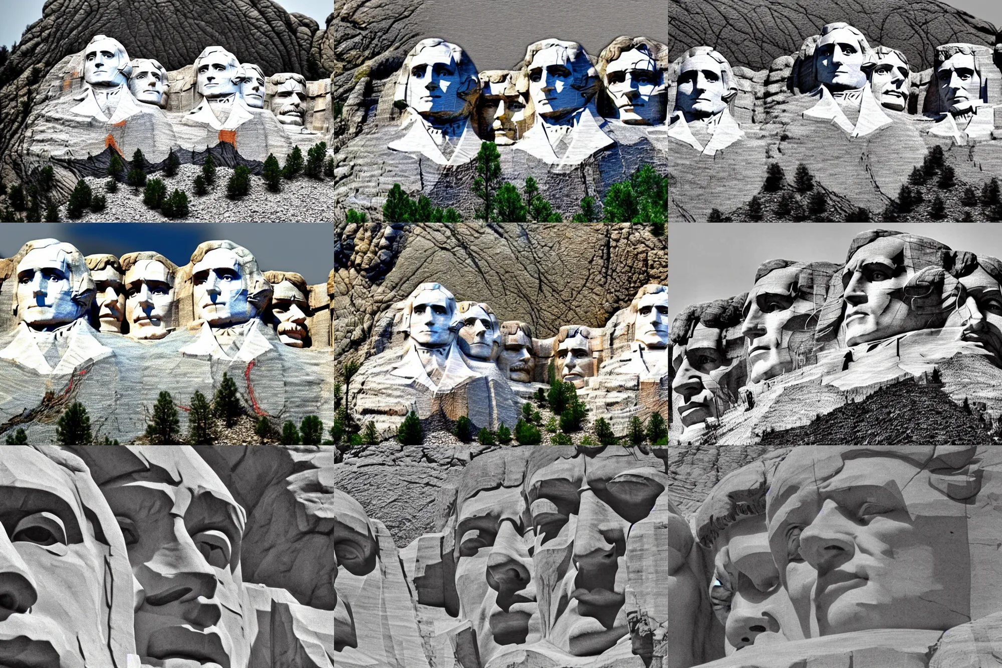 Prompt: Epic photography of Mount Rushmore sculpted by Picasso