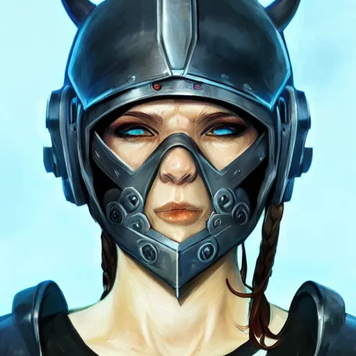 Image similar to cyberpunk viking helmet mask warrior goddess robot ninja fantasy, art gta 5 cover, official fanart behance hd artstation by jesper ejsing, by rhads, makoto shinkai and lois van baarle, ilya kuvshinov, ossdraws