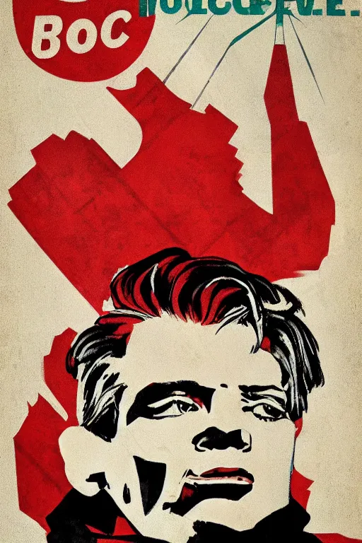 Prompt: xqc soviet propaganda poster