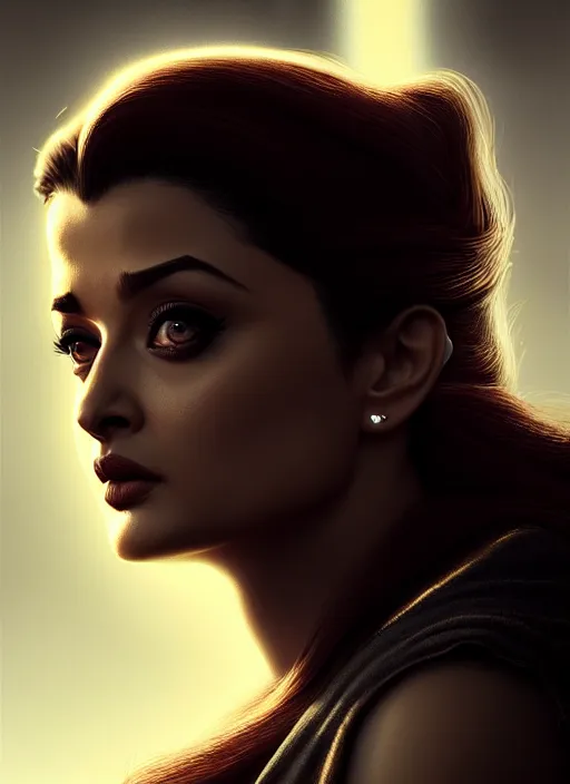 Image similar to portrait, aishwarya rai , dramatic lighting, cinematic, establishing shot, extremely high detail, foto realistic, cinematic lighting, post processed, concept art, artstation, style by eddie mendoza, raphael lacoste, alex ross