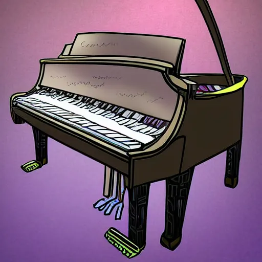 Image similar to phoenix piano, digital art