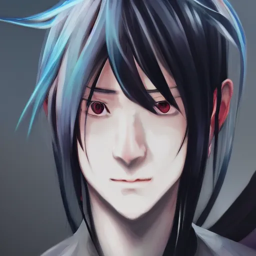 Image similar to headshot portrait of Wei Wuxian, anime character art, beautiful detail, extreme detail, artstationhd, NIXEU, WLOP, long hair, male character, black hair, Avetetsuya Studios, anime manga panel, trending on artstation