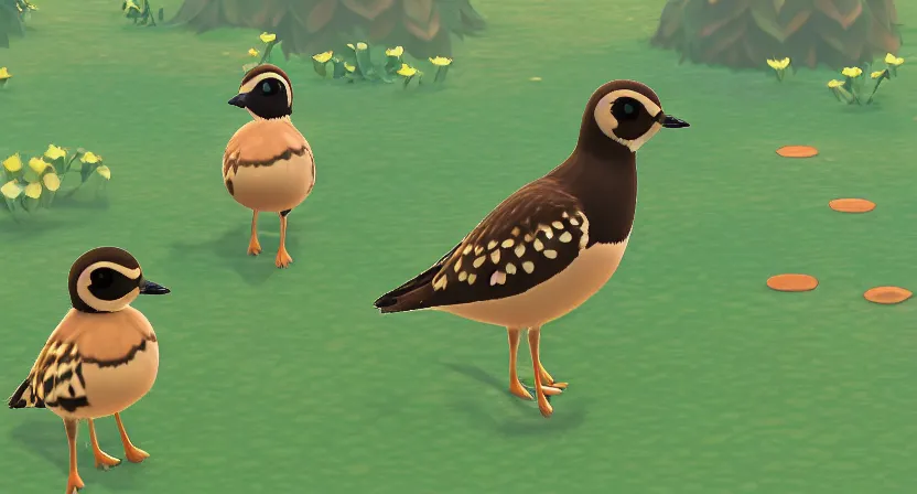 Prompt: pacific golden plover in the style of Animal Crossing