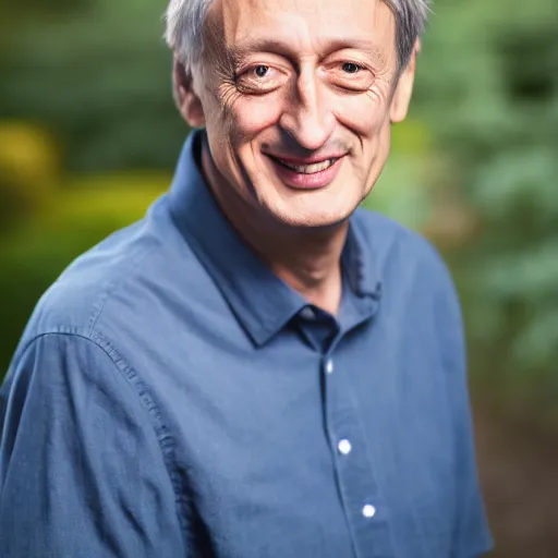 Image similar to portrait photo still of geoffrey hinton, 8 k, 8 5 mm f 1. 8