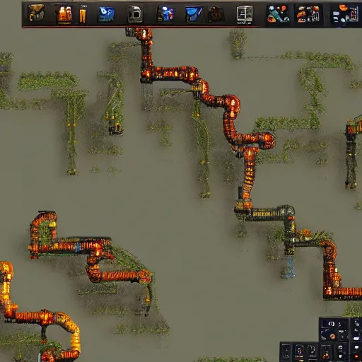 Prompt: screenshot from factorio