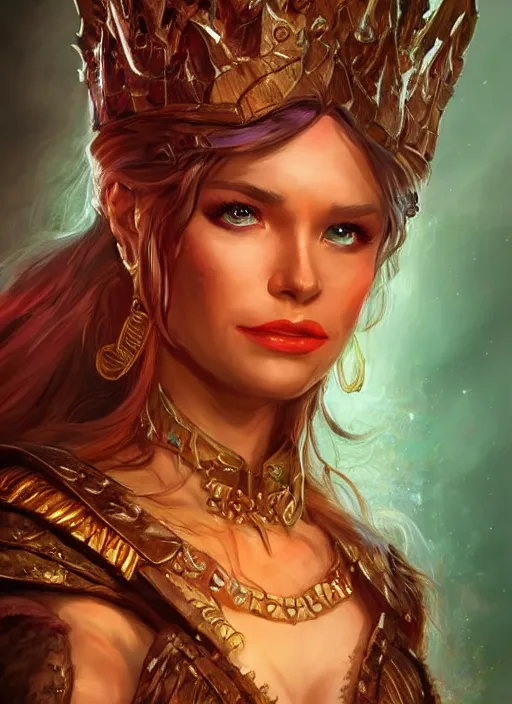 Image similar to queen, ultra detailed fantasy, dndbeyond, bright, colourful, realistic, dnd character portrait, full body, pathfinder, pinterest, art by ralph horsley, dnd, rpg, lotr game design fanart by concept art, behance hd, artstation, deviantart, hdr render in unreal engine 5