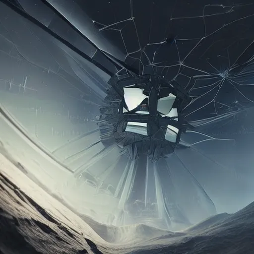 Image similar to sci-fi wall structure on the coronation of napoleon painting on moon, unreal engine 5, keyshot, octane, artstation trending, ultra high detail, ultra realistic, cinematic pinterest style, 8k, 16k, zaha hadid style architecture, matrix film color , high contrast pinterest plastic, dark atmosphere pinteres, on black background pinterest, volumetric lighting pinterest, tilt shift,