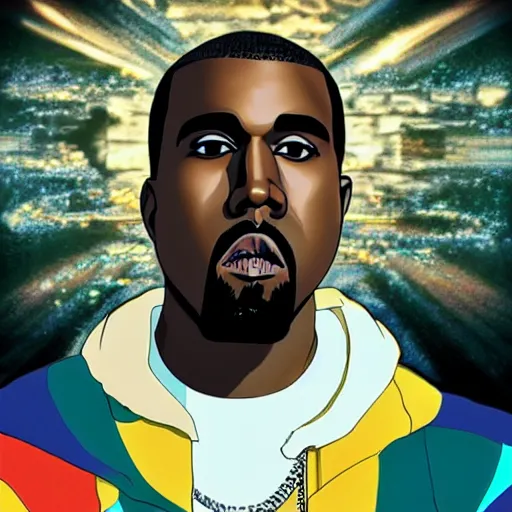 Image similar to key visual of kanye west, anime style