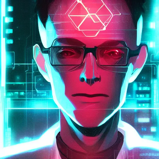 Image similar to william gibson as Case from Neuromancer, ambient lighting, 4k, anime key visual, lois van baarle, ilya kuvshinov, rossdraws, artstation