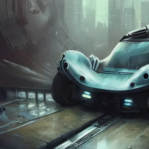 Prompt: customized car, elegant, digital painting, concept art, smooth, sharp focus, art style from Wang Ke and Greg Rutkowski and Bruce Kaiser and Scott Robertson and Dmitry Mazurkevich and Doruk Erdem and Jon Sibal, small style cue from Blade Runner and Minority Report and iRobots