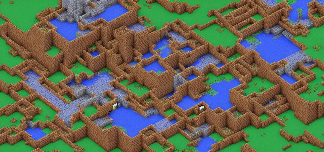 Image similar to minecraft in the style of ultima online isometric highly detailed