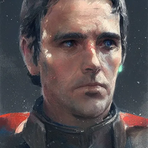 Image similar to portrait of a man by greg rutkowski, wedge antilles, star wars expanded universe, he is about 7 0 years old, wearing general ´ s uniform of the galactic alliance, digital painting, artstation, concept art, smooth, sharp foccus ilustration, artstation hq