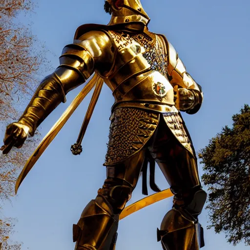 the heroic knight stands in the sparkling sunlight,, Stable Diffusion