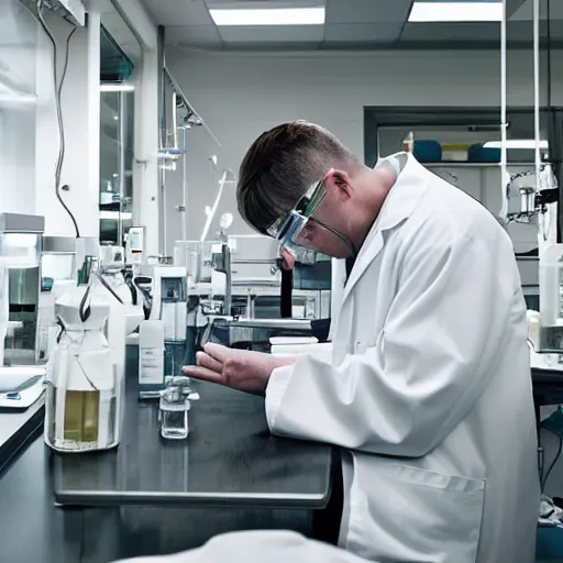 Image similar to photo where a scientist appears in a laboratory