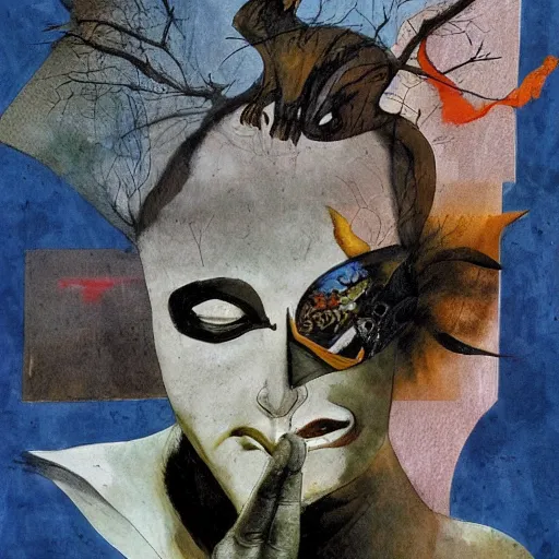 Image similar to art in the style of dave mckean