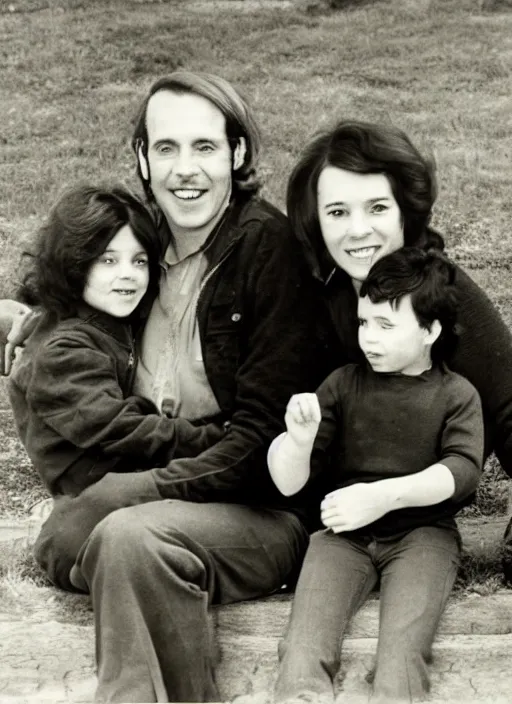 Image similar to a family of four in the 1 9 7 0 s