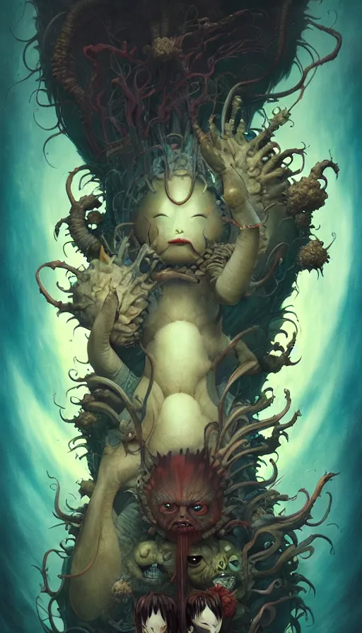 Prompt: exquisite imaginative imposing weird creature movie poster art humanoid anime movie art by : : james jean weta studio tom bagshaw frank frazetta studio ghibli