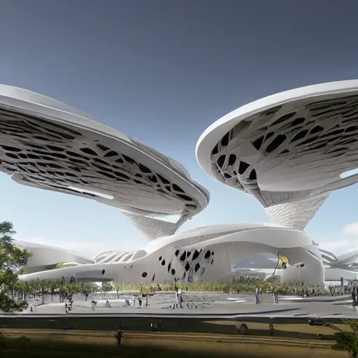 Image similar to futuristic architecture for next international exposition