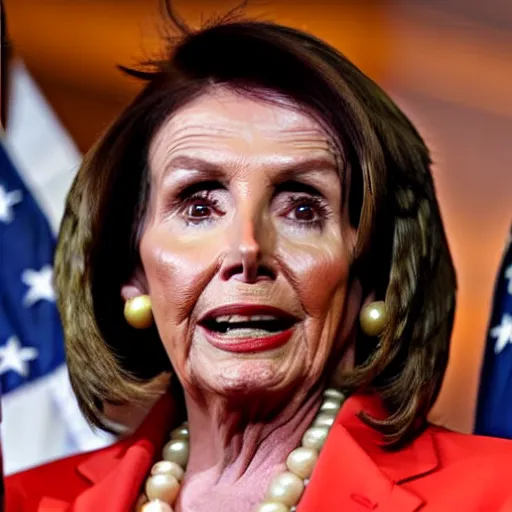 Prompt: nancy pelosi as a hooters waitress