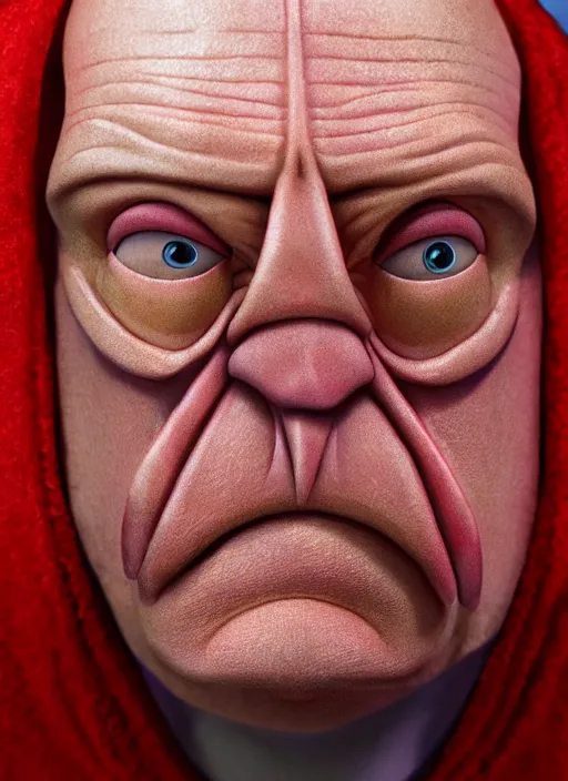 Image similar to photorealistic 3 0 0 0 ( dr. john a. zoidberg ), portrait photography feroflex photorealistic studio lighting ektachrome detailed intricate face details, ultradetails, beautiful face, realistic shaded perfect face, extremely fine details