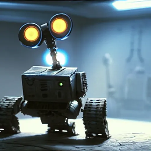 Image similar to photograph of wall - e wielding a lightsaber, hd