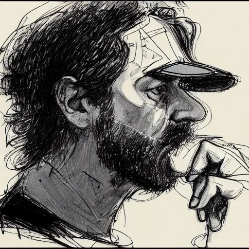 Prompt: a realistic yet scraggly portrait sketch of the side profile of a stern and sophisticated jay kay, trending on artstation, intricate details, in the style of frank auerbach, in the style of sergio aragones, in the style of martin ansin, in the style of david aja, in the style of mattias adolfsson