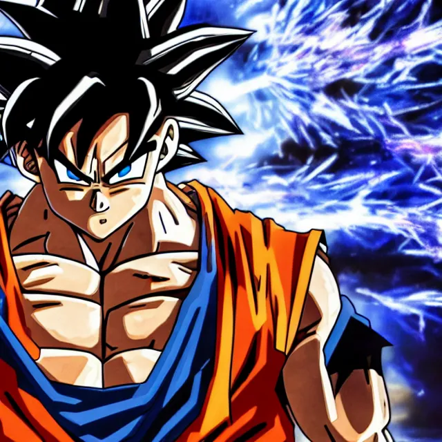 Image similar to goku in the style of metal gear in the style of metal gear rising detailed realistic hd 8 k high resolution