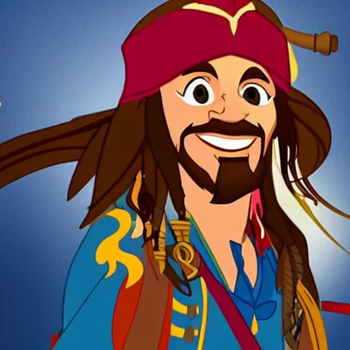 Image similar to Captain Jack Sparrow, Disney renaissance animated