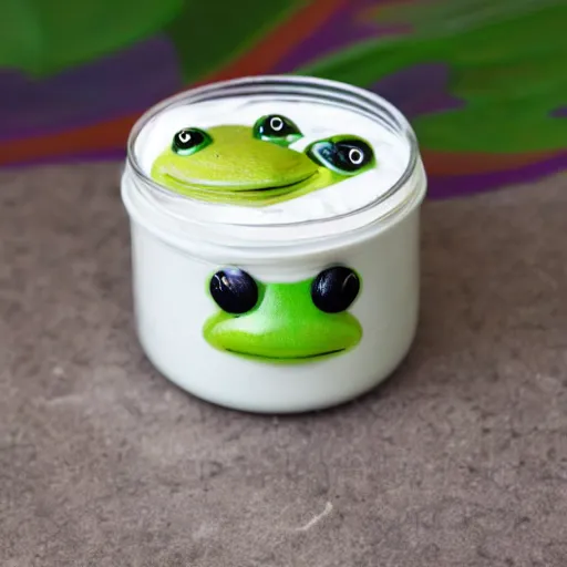 Image similar to frog in yogurt