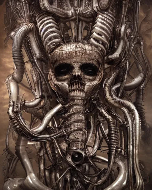 Prompt: coffee by hr giger, biomechanical, 4 k, hyper detailed